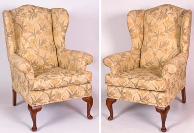 Good Pair of Wing Back Armchairs at Dolan's Art Auction House