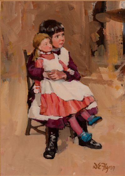 THE TWO OF US, BY THE FIRE by Dianne Flynn  at Dolan's Art Auction House