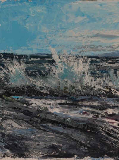 CRASHING WAVES, CARRICKFINN, CO DONEGAL by David Paton  at Dolan's Art Auction House
