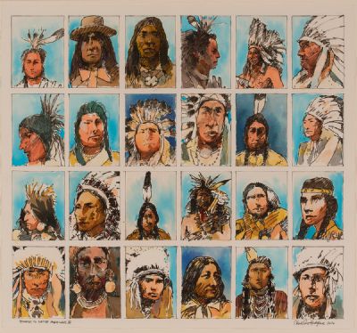 HOMAGE TO NATIVE AMERICANS by Charles Harper RHA at Dolan's Art Auction House