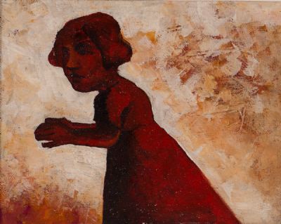 GIRL IN RED by Rosie McGurran ARUA at Dolan's Art Auction House