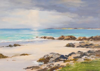 BEACH AT BALLYCONNEELY (Near the Golf Club) by Robert Egginton  at Dolan's Art Auction House