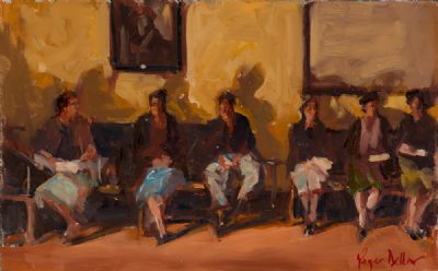 THE WAITING ROOM by Roger Dellar ROI at Dolan's Art Auction House