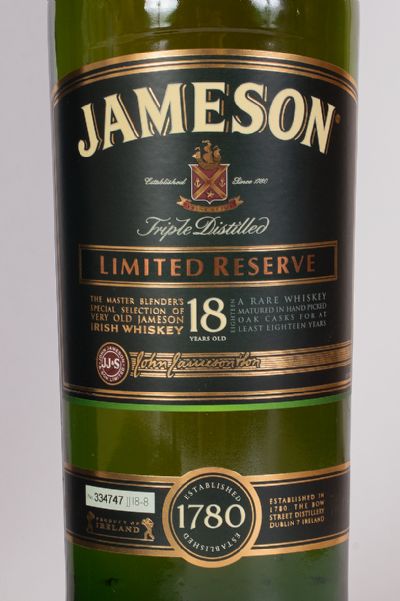 Jameson, Limited Reserve, 18 Year Old, Irish Whiskey, with Box at Dolan's Art Auction House