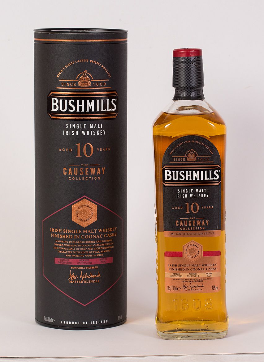 Bushmills, Single Malt Irish Whiskey, Causeway Collection, Aged for 10 Years