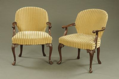 Pair 19th Cent Gainsborough Style Armchairs at Dolan's Art Auction House