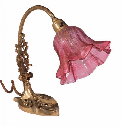 Art Nouveau Brass Table Lamp at Dolan's Art Auction House