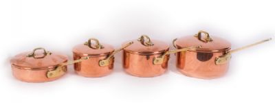 Set of Copper Saucepans at Dolan's Art Auction House
