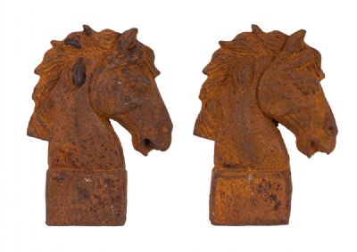 Cast Iron Horses Heads at Dolan's Art Auction House