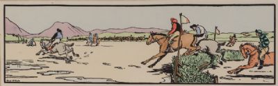 THE FARMERS RACE, THE START by Jack B Yeats RHA at Dolan's Art Auction House
