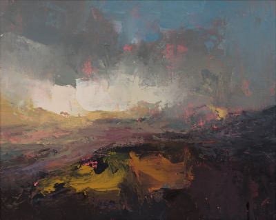 SUNBURST ON YELLOW by Michael Morris  at Dolan's Art Auction House