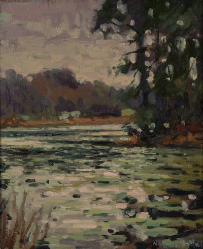 SUNLIGHT ON LAKE PROCTOR by Norman Teeling  at Dolan's Art Auction House