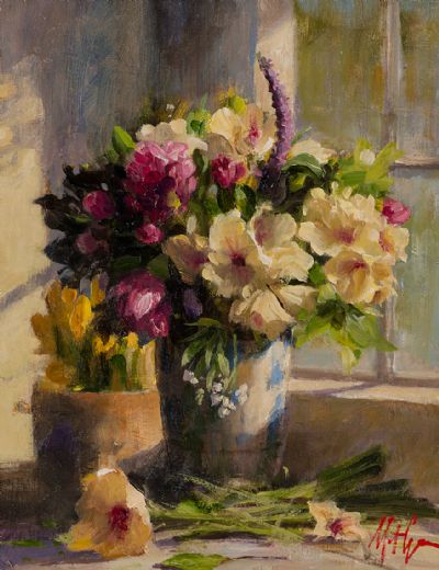 POTTING SHED BLOOMS by Mat Grogan  at Dolan's Art Auction House