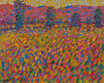 FIELD OF POPPIES by Paul Stephens  at Dolan's Art Auction House