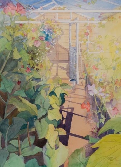 SUNLIGHT IN THE GLASSHOUSE by Clare Cryan  at Dolan's Art Auction House