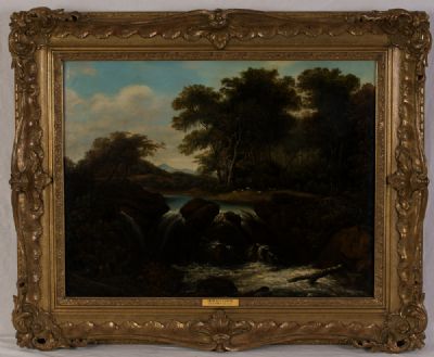 SHEPHERD & FLOCK IN A WOODED LANDSCAPE by Attributed to Richard Carver  at Dolan's Art Auction House