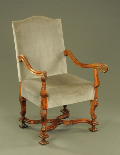 Walnut Open Armchair at Dolan's Art Auction House