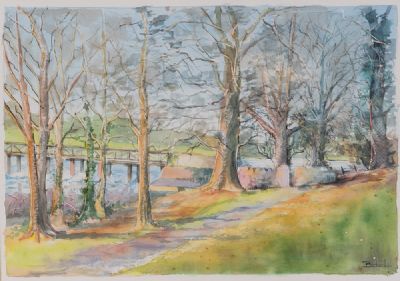PATH BY THE RIVER by Barbara Hartigan  at Dolan's Art Auction House