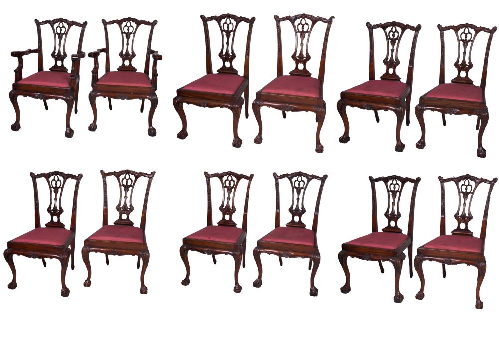 Set of 12 Dining Chairs at Dolan's Art Auction House