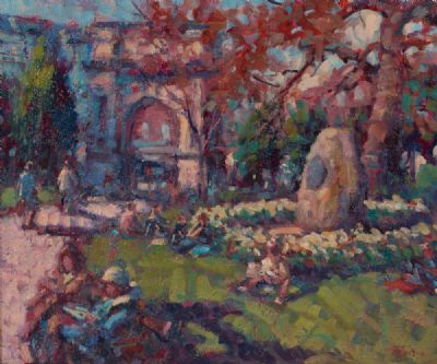 SUMMER SUN, STEPHEN'S GREEN by Norman Teeling  at Dolan's Art Auction House