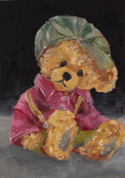TEDDY IN PINK by Susan Cronin  at Dolan's Art Auction House