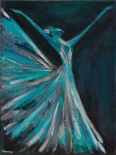 WISTERIA BALLERINA IN ABSTRACT by Maggie Deering  at Dolan's Art Auction House