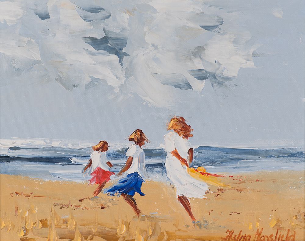 Lot 114 - SISTERS ON THE BEACH by Thelma Mansfield