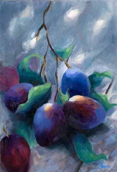 PLUM BRANCH by Sarah Spence  at Dolan's Art Auction House