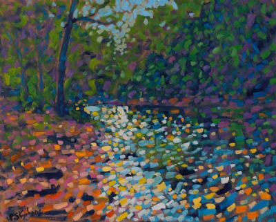MORNING WALK BY THE RIVER by Paul Stephens  at Dolan's Art Auction House