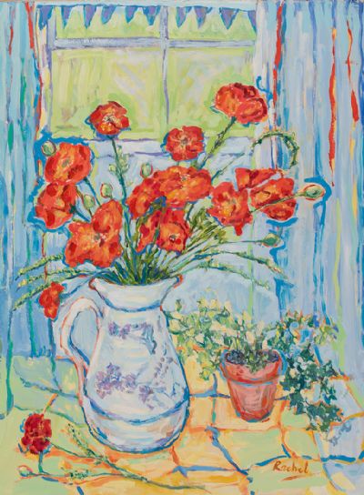 POPPIES IN A JUG by Rachel McCormick  at Dolan's Art Auction House