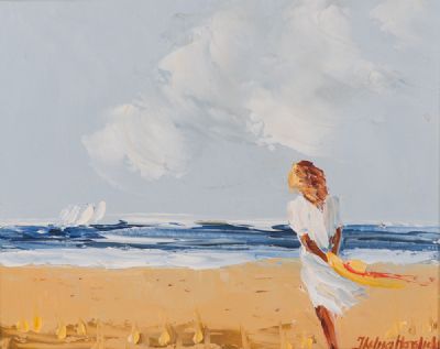 WHITE SAILS IN THE SUMMER BREEZE by Thelma Mansfield  at Dolan's Art Auction House