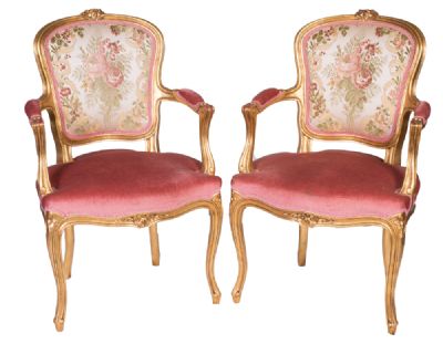 Pair of Giltwood Chairs at Dolan's Art Auction House
