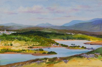 CLIFDEN FROM ALCOCK & BROWN VIEW, CONNEMARA by Kenneth Webb RWA FRSA RUA at Dolan's Art Auction House