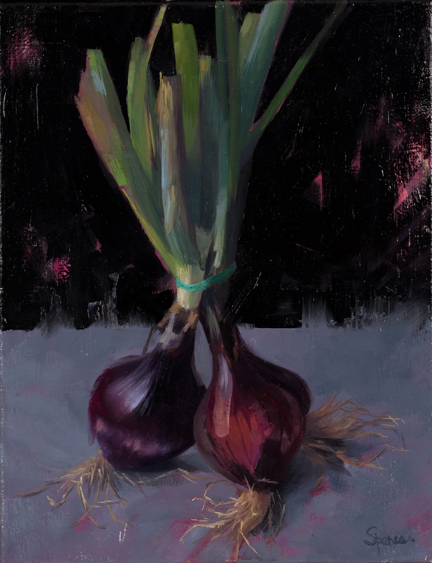 THREE ONIONS by Sarah Spence  at Dolan's Art Auction House