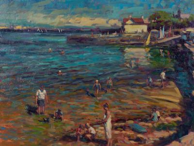 SANDYCOVE, A SUMMER'S DAY by Norman Teeling  at Dolan's Art Auction House