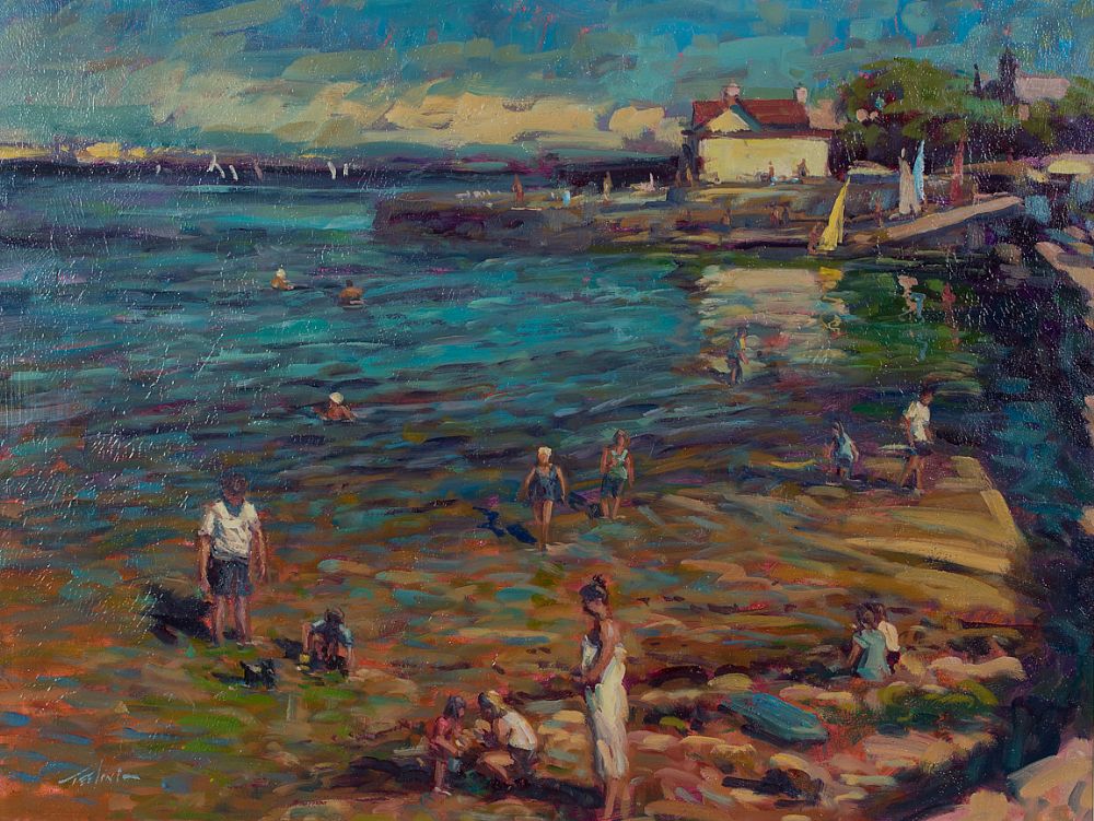 Lot 45 - SANDYCOVE, A SUMMER'S DAY by Norman Teeling, b.1944