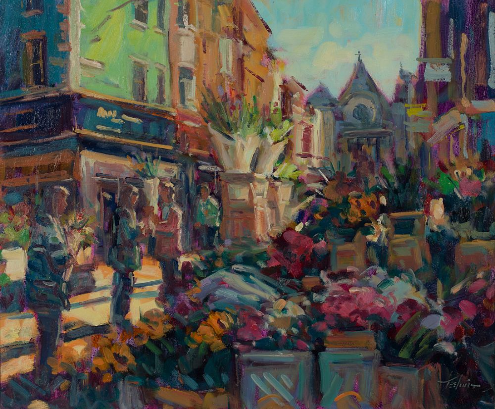 Lot 52 - FLOWER STALL, GRAFTON & SOUTH ANNE STREETS by Norman Teeling, b.1944