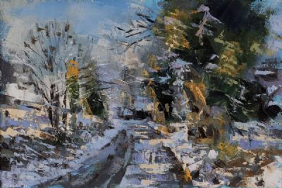 WINTER BLUES, IN MORNING LIGHT by Henry Morgan  at Dolan's Art Auction House