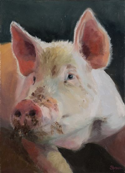HAPPY AS A PIG by Sarah Spence  at Dolan's Art Auction House