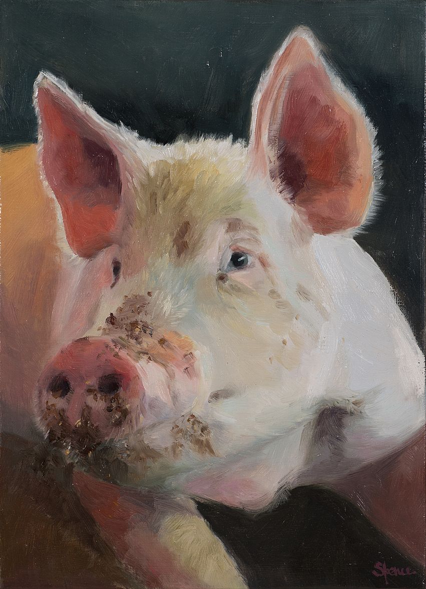 Lot 94 - HAPPY AS A PIG by Sarah Spence