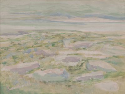 LANDSCAPE NEAR ROUNDSTONE by George Campbell RHA at Dolan's Art Auction House