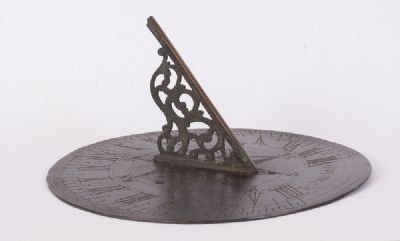 Antique Brass Sundial at Dolan's Art Auction House