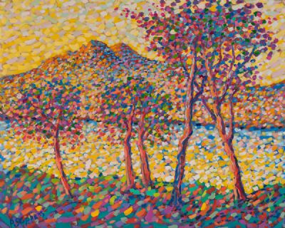 EVENING SUNLIGHT ON THE HILLS by Paul Stephens  at Dolan's Art Auction House