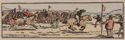 THE FARMERS RACE, THE FINISH by Jack B Yeats RHA at Dolan's Art Auction House