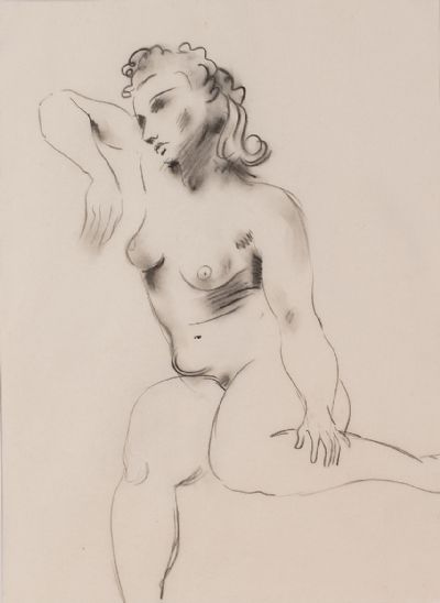 SEATED FEMALE NUDE by Georg Mayer-Marton  at Dolan's Art Auction House