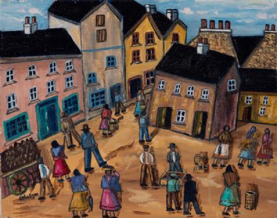 MARKET PLACE, GALWAY by Orla Egan  at Dolan's Art Auction House