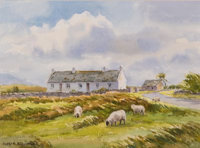 COTTAGES ON ACHILL by Robert Egginton  at Dolan's Art Auction House