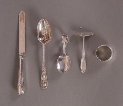 Silver Christening Knife & Spoon Set & other pieces at Dolan's Art Auction House