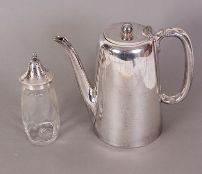 Silver Plated Coffee Pot & Sugar Sifter at Dolan's Art Auction House