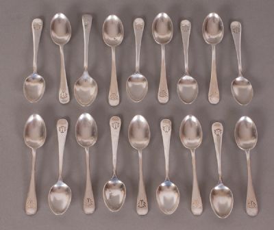 18 Plated Tea Spoons at Dolan's Art Auction House